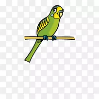 鹦鹉鸟动画剪辑艺术-可爱的卡通鹦鹉