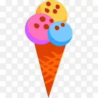 冰淇淋锥夹艺术-彩色卡通冰淇淋