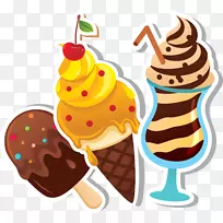 冰淇淋蛋糕汽水冷冻酸奶卡通冰淇淋