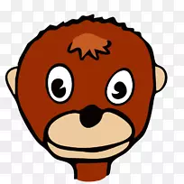 黑猩猩猿猴卡通剪辑艺术-悲伤的猴子脸