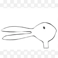 白色技术剪贴画-兔模板