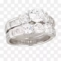 婚戒银订婚戒指珠宝银结婚戒指PNG照片