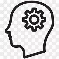 电脑图标大脑思维剪辑艺术思维图标大脑，头部，人类，大脑。