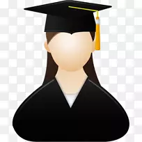 毕业典礼电脑图标女性剪贴画毕业帽女性图标