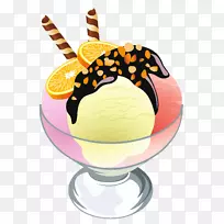 冰淇淋圆锥形圣代巧克力冰淇淋圣代冰淇淋食品