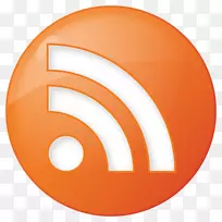 社交媒体rss电脑图标web提要博客社交rss按钮橙色图标