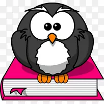 OWL动画可伸缩图形剪辑艺术灰色图书剪贴画