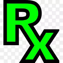 医药处方标志剪贴画-绿色RX图标