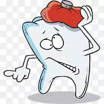 牙痛卡通疼痛蛀牙夹艺术-牙痛卡通