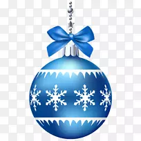 圣诞装饰品蓝色圣诞剪贴画-蓝色圣诞球PNG