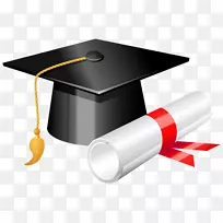 毕业典礼广场学术帽文凭剪贴画-毕业典礼帽，毕业典礼