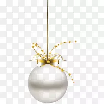 圣诞装饰球夹艺术-银制圣诞球PNG