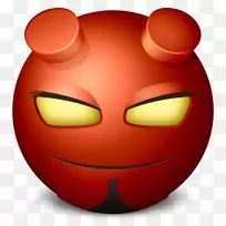 表情笑脸橙色地狱男孩