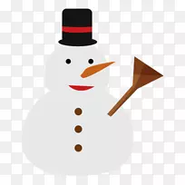 雪人鸟圣诞装饰鸟嘴夹艺术雪人