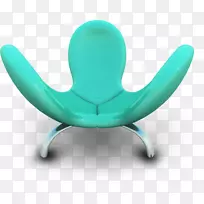 绿松石椅家具.青色座椅