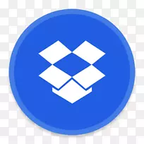 蓝色计算机图标区域符号-Dropbox