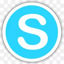 蓝色区域文字符号-skype