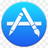 蓝色电脑图标符号-苹果应用商店