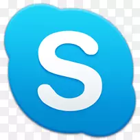 蓝色文字符号aqua-skype