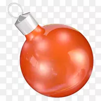 橙色圣诞装饰水果球01