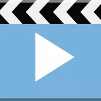 蓝方形三角形文本-应用程序视频播放器