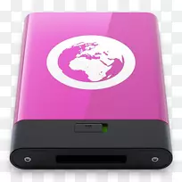 紫色电子设备配件多媒体-粉色服务器w