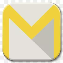 三角符号黄色标志-应用程序电子邮件客户端android