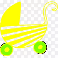 婴儿运输婴儿剪贴画-黄色婴儿车夹板