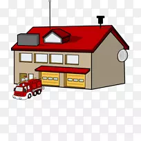 消防处消防局消防车消防队员剪贴画-卡通消防局
