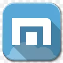 蓝色方角文本-应用程序Maxthon