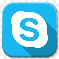 蓝色文字符号水剪贴画-应用skype