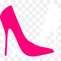 高跟鞋跟鞋剪贴画粉红色细高跟鞋剪裁件