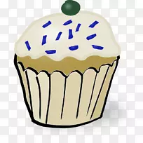 松饼纸杯蛋糕巧克力蛋糕糖霜和糖霜生日蛋糕-松饼图片