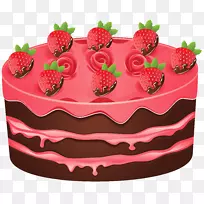 生日蛋糕结婚蛋糕巧克力蛋糕海绵蛋糕草莓奶油蛋糕-情人节蛋糕剪贴画