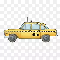 计程车黄色计程车夹艺术-出租车剪贴件