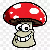 卡通微笑蘑菇木耳剪贴画-蘑菇卡通