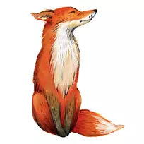 狐狸水彩画剪贴画-狐狸