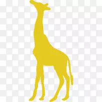 西非长颈鹿家庭剪影剪贴画长颈鹿
