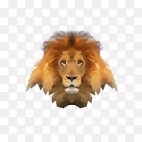 狮子低聚动物剪贴画-狮子