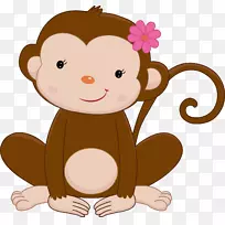 灵长类猴婴儿剪贴画-猴子