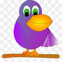 爱鸟鹦鹉紫色创新剪贴画-鹦鹉