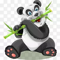 大熊猫进食夹艺术-熊猫
