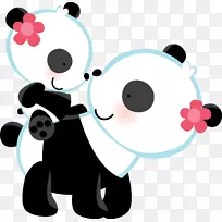 大熊猫婚礼邀请函熊宝宝淋浴尿布-熊猫