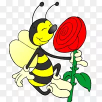 蜜蜂蜂蜜坚果啦啦队卡通剪贴画