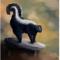 绘画艺术数码艺术动物臭鼬