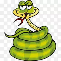 蛇绿蟒蛇爬行动物剪贴画-蛇