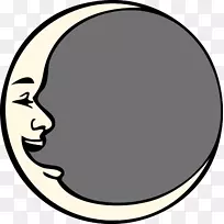 月球人月相笑脸剪贴画-月亮