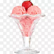 冰淇淋锥巧克力冰淇淋草莓冰淇淋