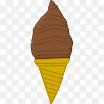 冰淇淋圆锥形圣代巧克力冰淇淋-冰