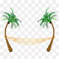 棕榈滩沙滩剪贴画-棕榈树